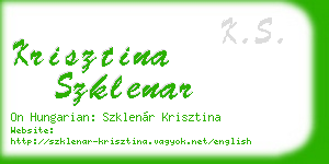 krisztina szklenar business card
