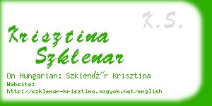krisztina szklenar business card